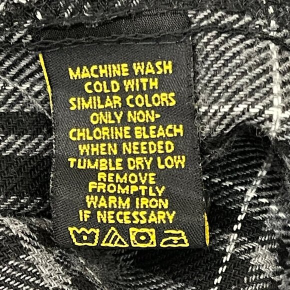 Stanley Flannel Shirt Men's GRAY Black Plaid Button-Down Soft XL LONG SLEEVE - Picture 11 of 13